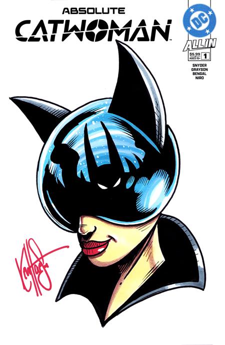 DF Absolute Catwoman #1 Blank Variant Signed And Remarked By Ken Haeser #1