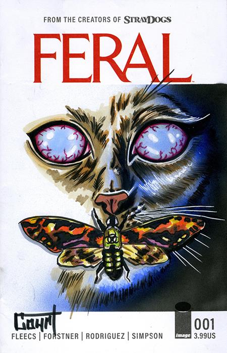 DF Feral #1 Blank Variant Signed And Remarked With A Silence Of The Lambs Homage Sketch By Jessica Court #1