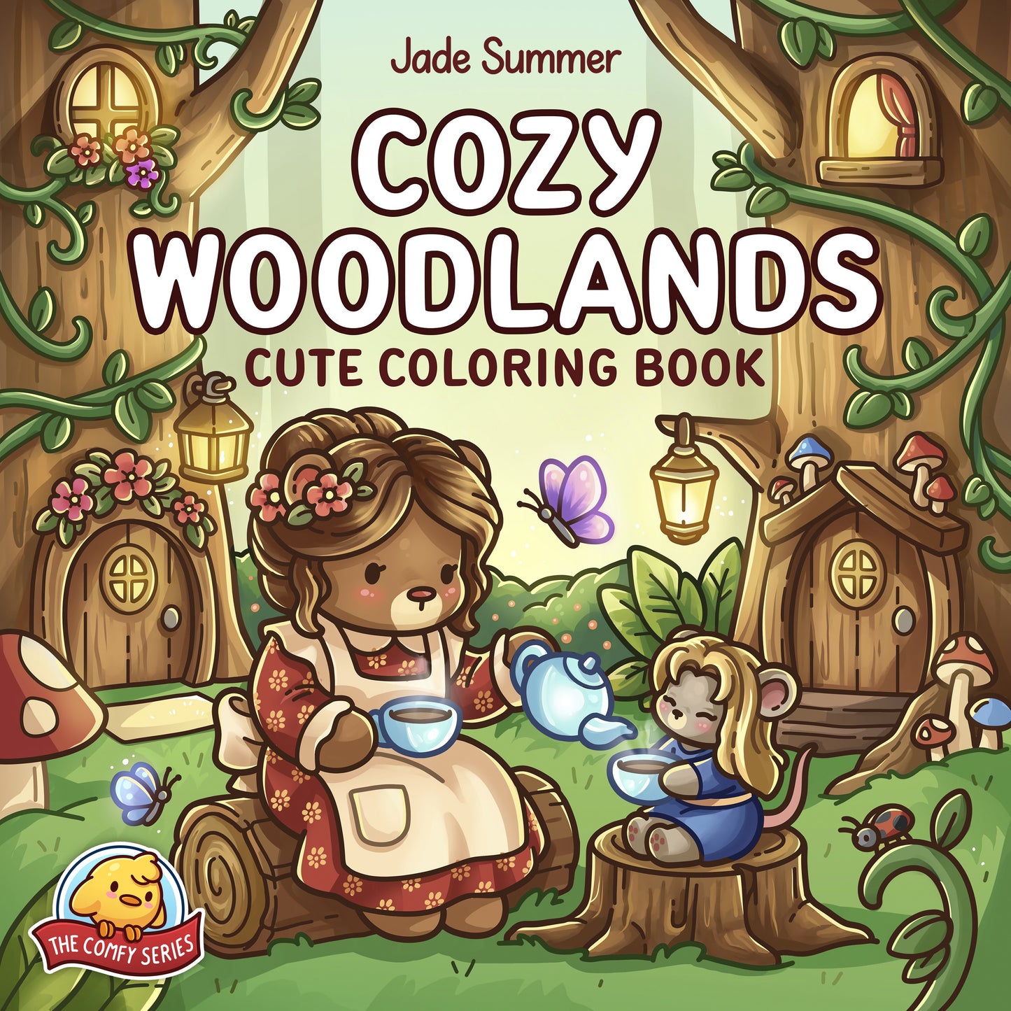 Cozy Woodlands: Cute Coloring Book