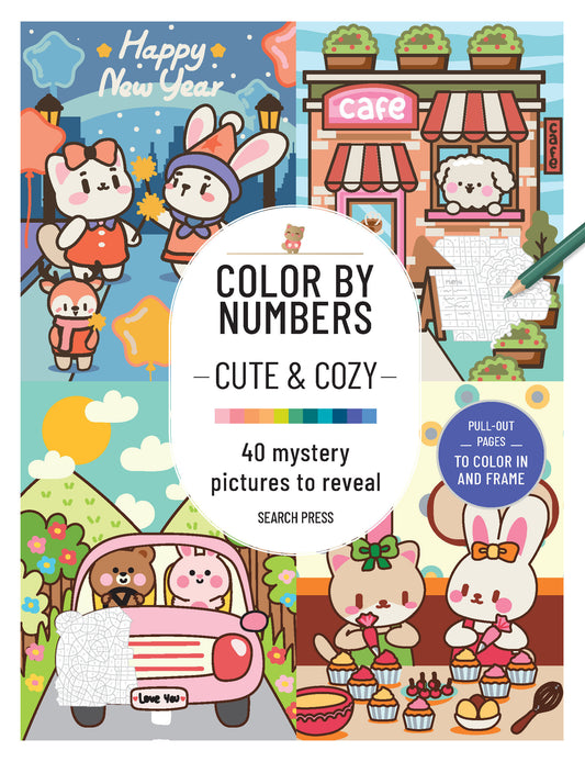 Color by Numbers Cute and Cozy: 40 mystery pictures to reveal